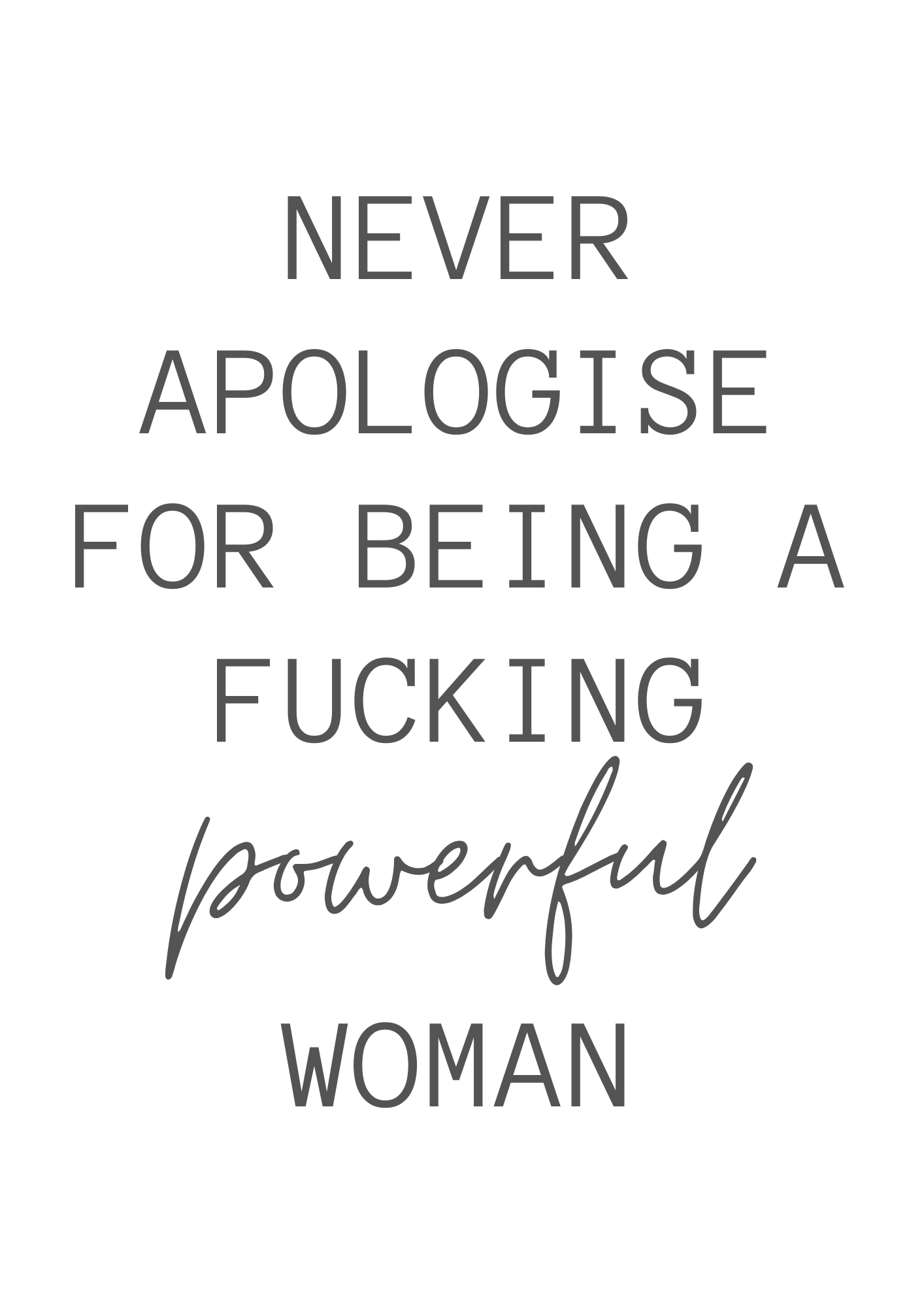Female empowerment wall print | Positive quote print
